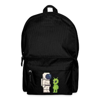 Pixel Astronaut meets Alien - Backpack - black - Front