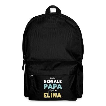 Dieser Geniale Papa Gehört Zu Elina - Rucksack - Schwarz - Vorne