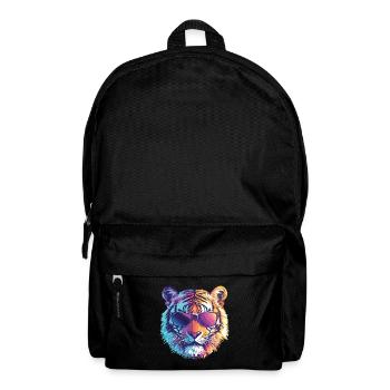 Tiger mit Sonnenbrille - Rucksack - Schwarz - Vorne