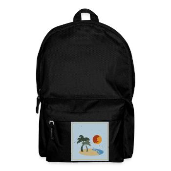 été cadeau vacances soleil île palmiers amusant - Sac à dos - noir - Devant