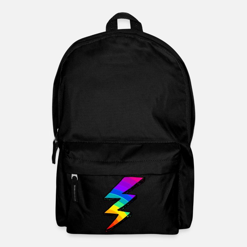 Bunter Blitz. Regenbogen - Rucksack - Schwarz