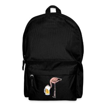 Flamingo with beer funny pictures gift idea - Backpack - black - Front