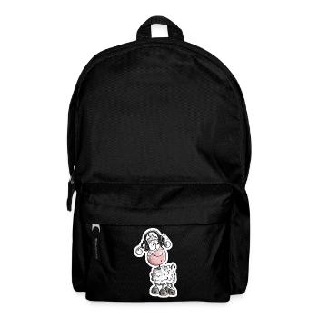 Schaf mag Musik - Schafe - Lamm - Bock - Schafbock - Rucksack - Schwarz - Vorne