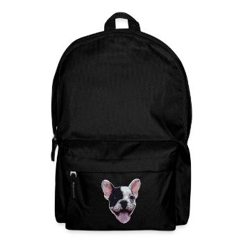 Hundekopf Welpe Bulldogge Geschenk Hundefreund - Rucksack - Schwarz - Vorne