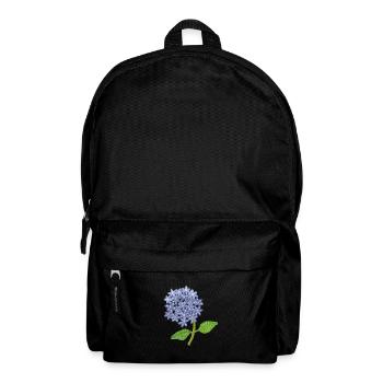 hortensia brodé - Sac à dos - noir - Devant