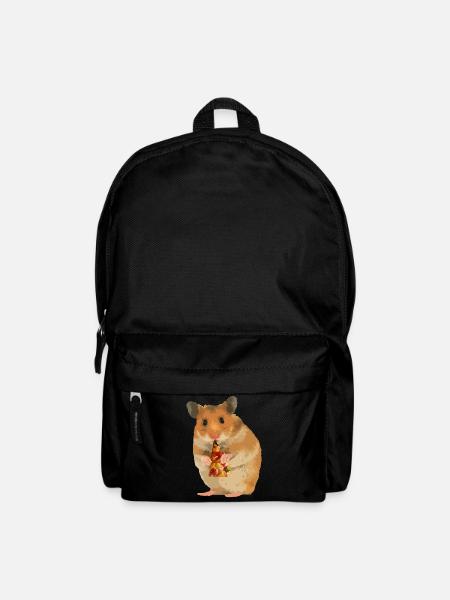 Le hamster nourrit la pizza - Sac à dos - noir