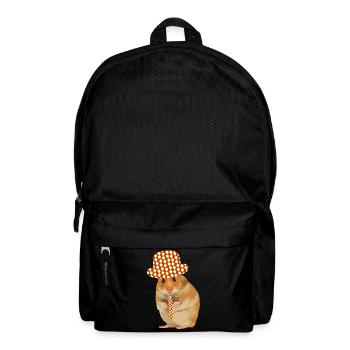 Hamster made chic - hat - tie - Backpack - black - Front