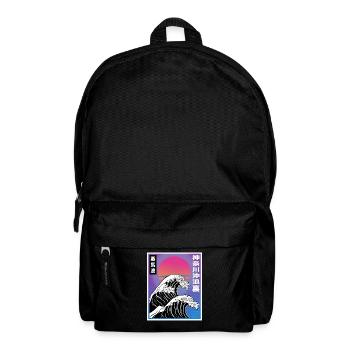 Vaporwave Synthwave Retro Big Wave Japan Style Art - Backpack - black - Front