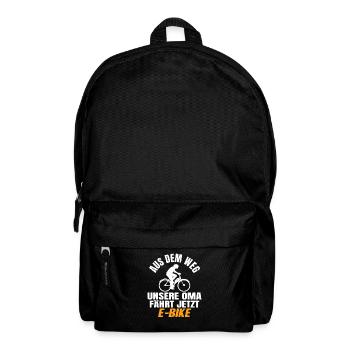 Oma Rentnerin E-Bike Fahrrad Spruch Rente Lustig - Rucksack - Schwarz - Vorne