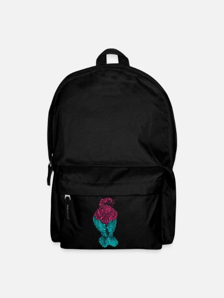 Bunter Vogel - Rucksack - Schwarz