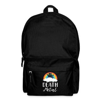 Lustige Heavy Death Metal Katze Regenbogen Rock - Rucksack - Schwarz - Vorne