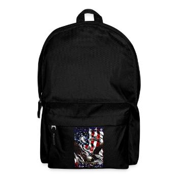 Trucker shirt with eagle on American flag - Backpack - black - Front
