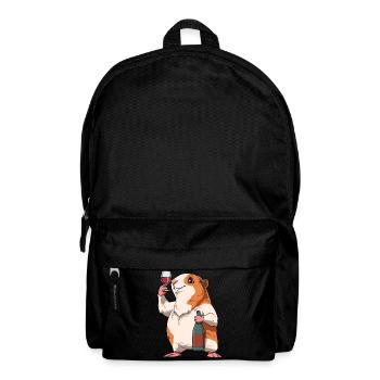 Lustiges Meerschweinchen mit Wein - Rucksack - Schwarz - Vorne
