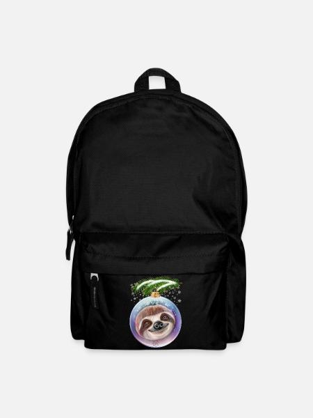Weihnachten Faultier Schnee niedlich - Rucksack - Schwarz