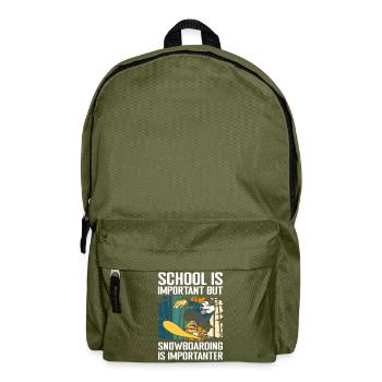Snowboarder Hobby Snow Mountain - Backpack - olive green - Front