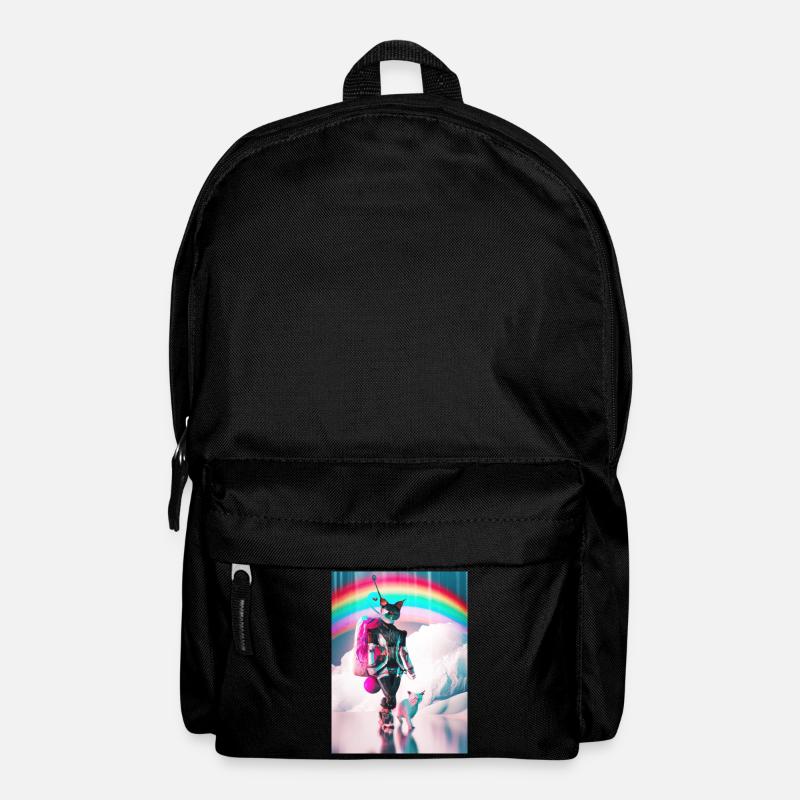Cyborg Cats Sci-fi Geisha Idée cadeau - Sac à dos - noir
