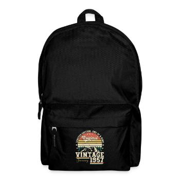 Né en 1957 Janvier 66e anniversaire Homme cadeau - Sac à dos - noir - Devant