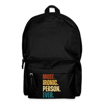 Ironischste Person auf dem Planet Geschenk Ironie - Rucksack - Schwarz - Vorne