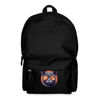 Katze Mietz Stubentiger Sonnenbrille - Rucksack - Schwarz - Vorne