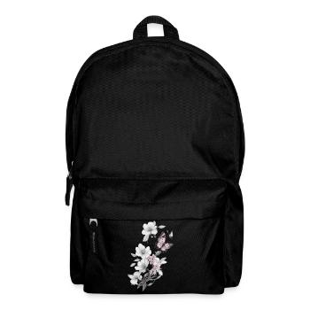Schmetterling mit blume - Rucksack - Schwarz - Vorne