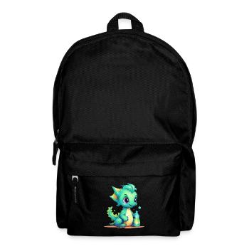 Green Baby Dragon With Magic Bottle Shirt - Backpack - black - Front
