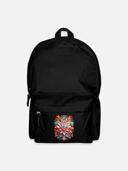 Colorful floral splendor pattern - Backpack - black