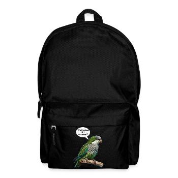 Quäker Papagei Mönch Sittich - Rucksack - Schwarz - Vorne