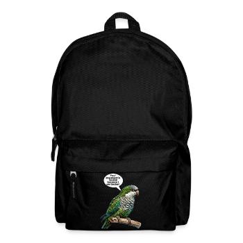 Quäker Papagei Mönch Sittich - Rucksack - Schwarz - Vorne