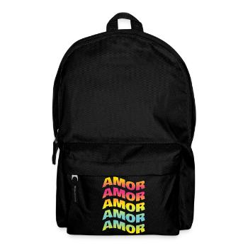 t-shirt amor amore love Liebe amour t-shirt - Backpack - black - Front