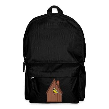 Meise am Nistkasten - Rucksack - Schwarz - Vorne