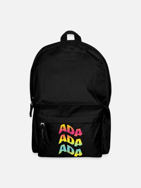 Ada T-Shirt Text Welleneffekt T-Shirt Geschenk - Rucksack - Schwarz