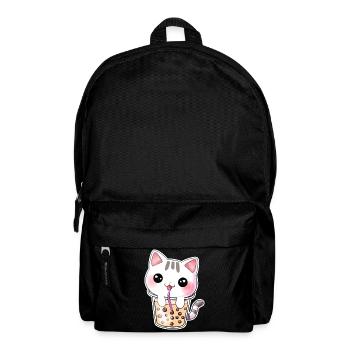 Kawaii Bubble Tea Cat - Backpack - black - Front