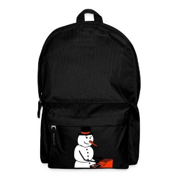 Winter DJ Snowman Mixer Mixer Music Party - Backpack - black - Front