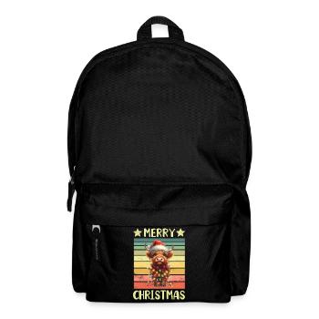 Schottisches Hochlandrind Kuh - Rucksack - Schwarz - Vorne