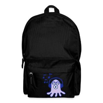 Mignon poulpe pieuvre pieuvre calmar écoutant de la musique forte - Sac à dos - noir - Devant