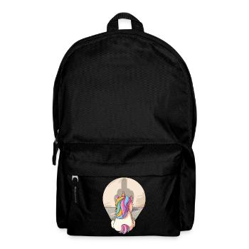 Unicorn Shadow Middle Finger, Unicorn, Mythical Creature - Backpack - black - Front