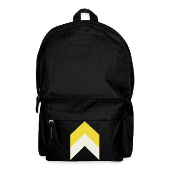 Chevron Gelb Creme Schwarz Muster - Rucksack - Schwarz - Vorne