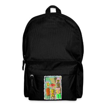 Illustration de trois amis « Dudes » - Sac à dos - noir - Devant