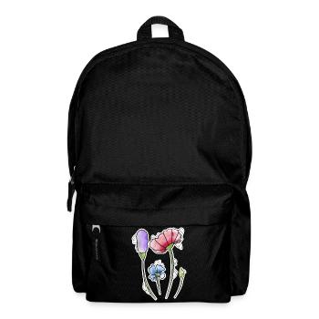 Blumen - Rucksack - Schwarz - Vorne