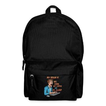 0% Schlaf: Code & Kaffee Power! - Rucksack - Schwarz - Vorne