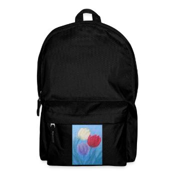 Tulipes Fleurs Abstraites En Acrylique Vibrant - Sac à dos - noir - Devant