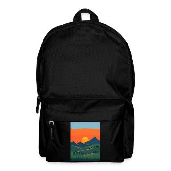 Abendlicher Berglandschafts-Wandel - Rucksack - Schwarz - Vorne