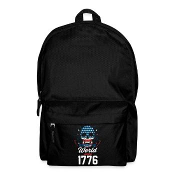 American flag skull with history - Backpack - black - Front