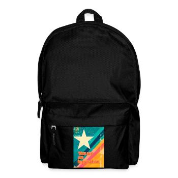 Motivierendes T-Shirt mit Stern und Regenbogen - Rucksack - Schwarz - Vorne