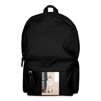 Hundeporträt mit Love Botschaft - Rucksack - Schwarz - Vorne