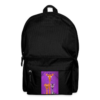 Illustration d’animaux gothiques sur fond violet - Sac à dos - noir - Devant
