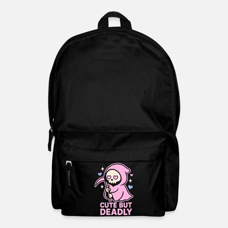 Cute but Deadly – Pastel Grim Reaper Kawaii Design - Backpack - black