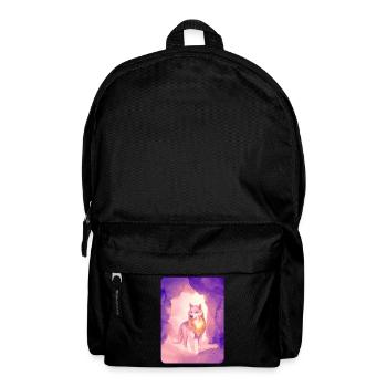 White Wolf in Watercolor 2 (Purple) - Backpack - black - Front