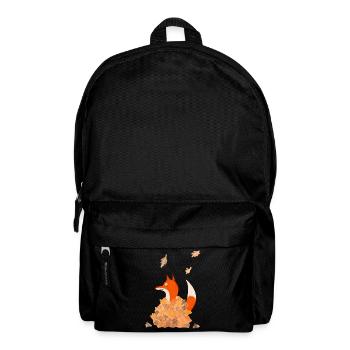 renard avec des feuilles - Sac à dos - noir - Devant