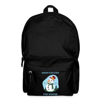 Schnee freut sich auf Winter-Schneemann-Kunst - Rucksack - Schwarz - Vorne